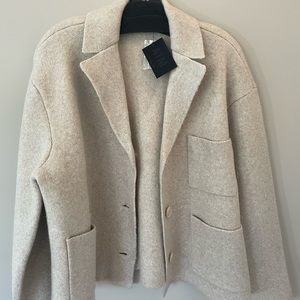 ATM Novelty Blend Sweater Jacket in Oat NWT